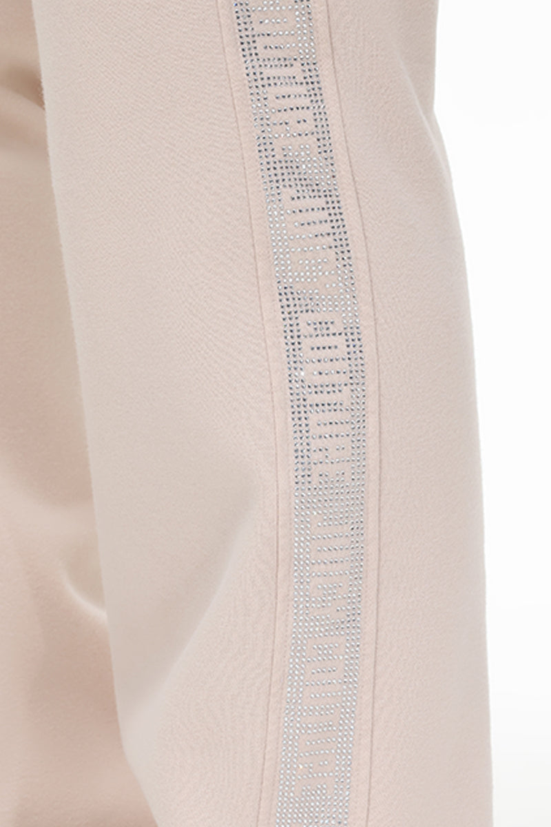 Plus-Size Wide Leg Fleece Pant With Side Bling