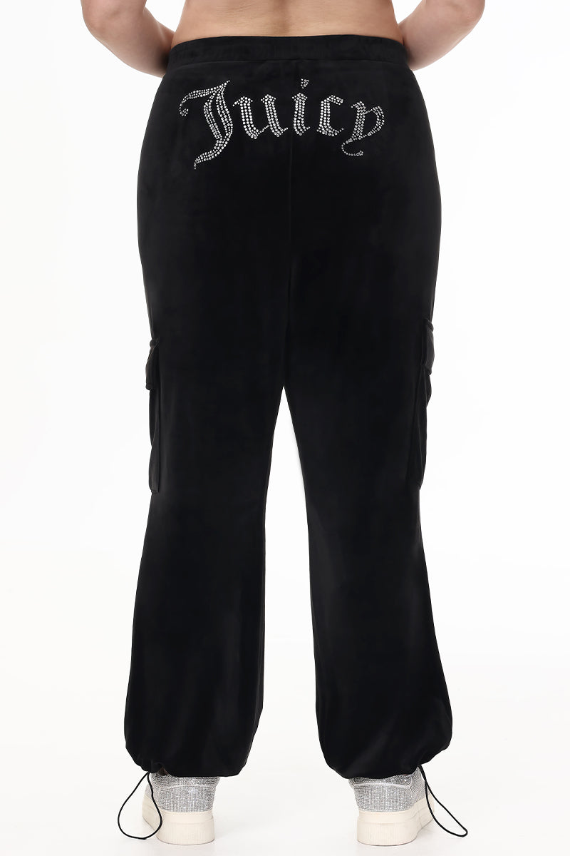 Plus-Size Bling Velour Cargo Pant - Juicy Couture