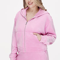 Plus-Size Velour Cropped Jacket With Side Bling - Juicy Couture