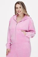 Plus-Size Velour Cropped Jacket With Side Bling - Juicy Couture