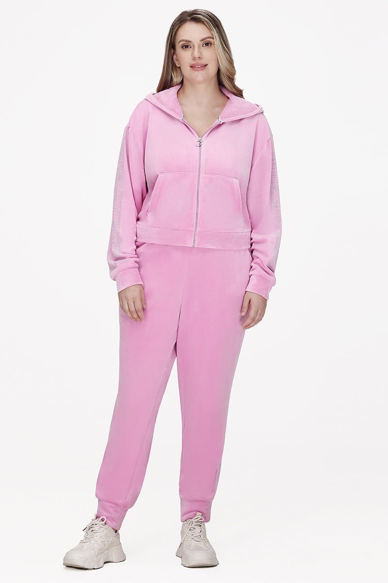 Plus-Size Velour Cropped Jacket With Side Bling - Juicy Couture