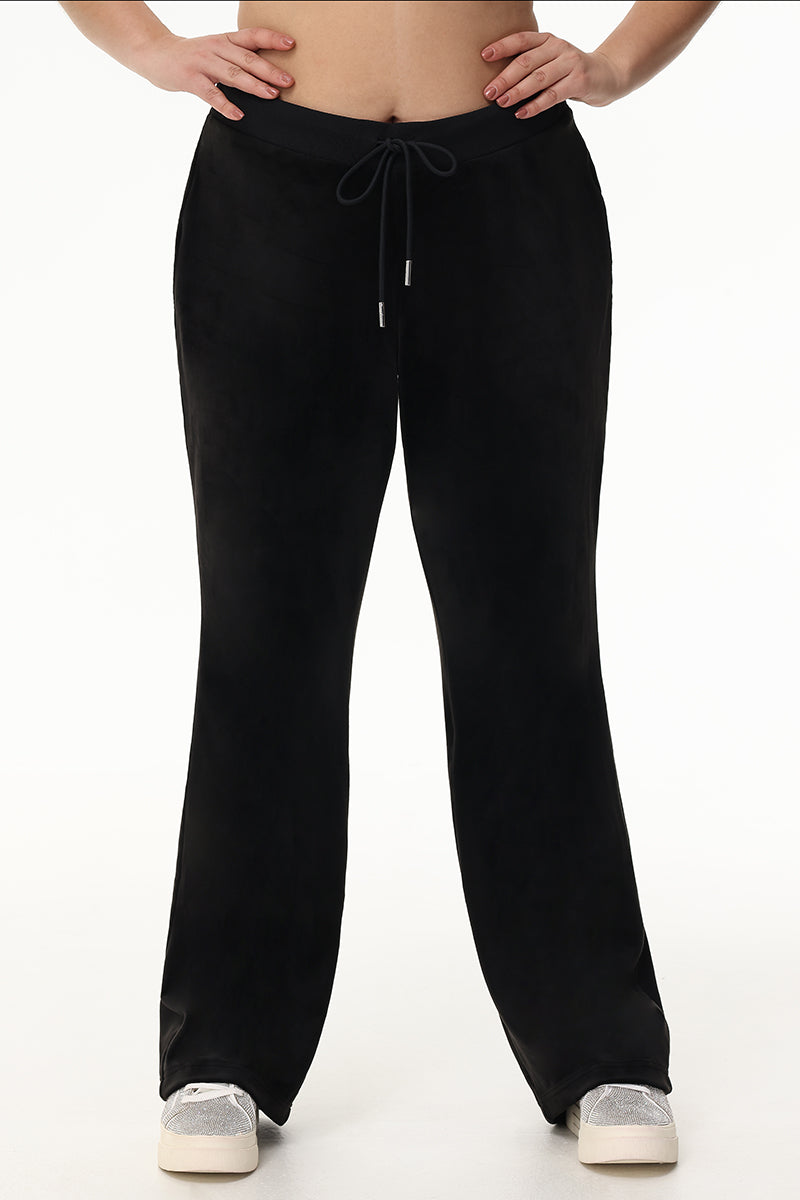 Plus-Size Mixed Crystals Velour Track Pants - Juicy Couture