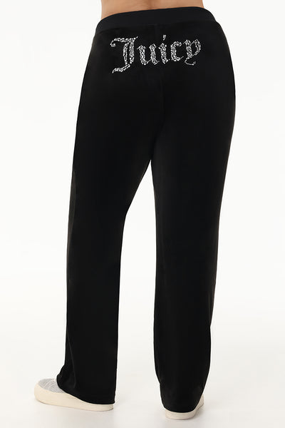 Plus-Size Mixed Crystals Velour Track Pants - Juicy Couture