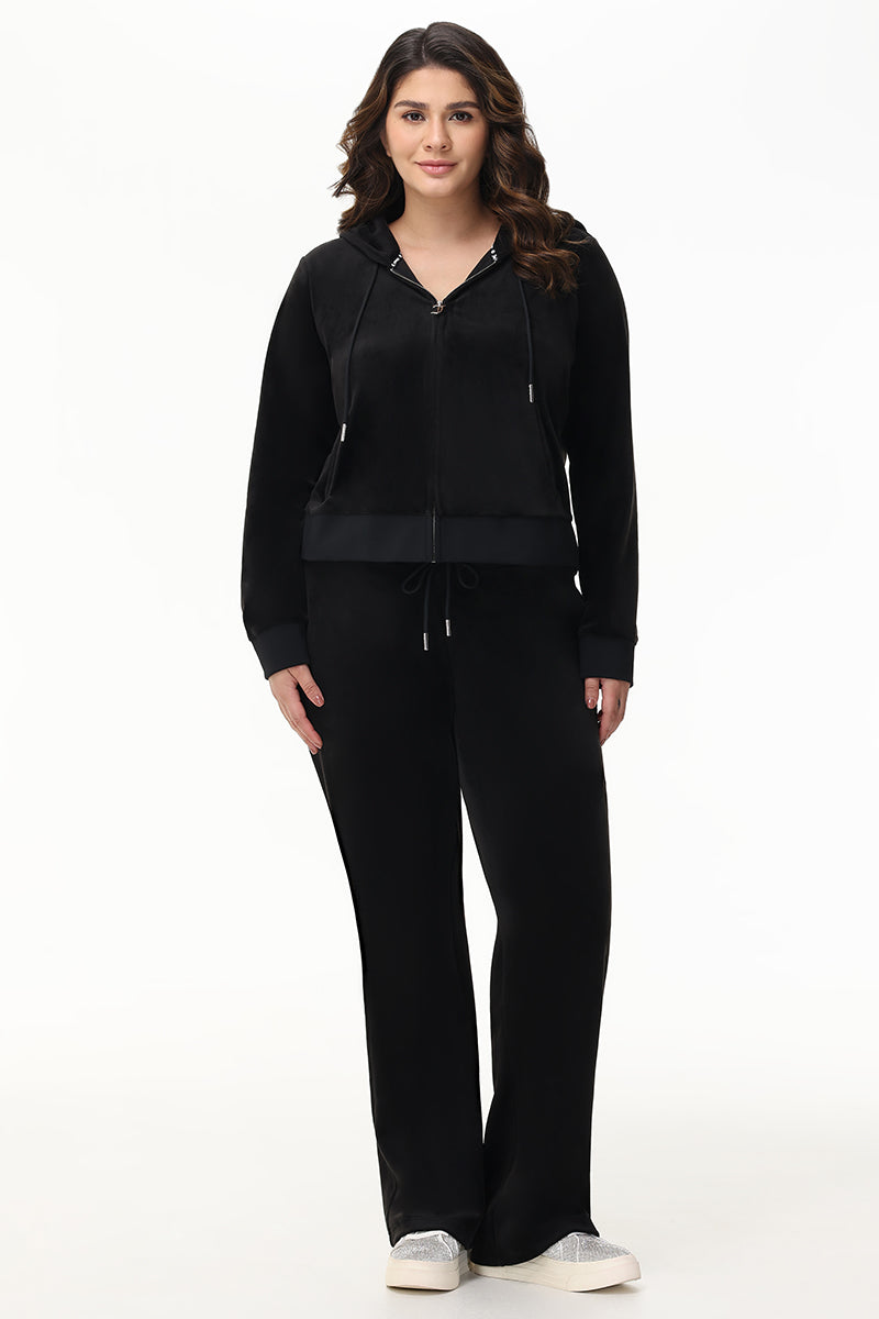 Plus-Size Mixed Crystals Velour Track Pants - Juicy Couture