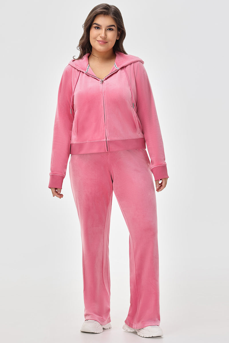 Plus-Size Mixed Crystals Velour Track Pant - Juicy Couture