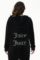 Plus-Size Mixed Crystals Velour Hoodie - Juicy Couture