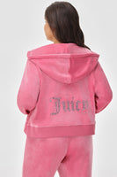 Plus-Size Mixed Crystals Velour Hoodie - Juicy Couture