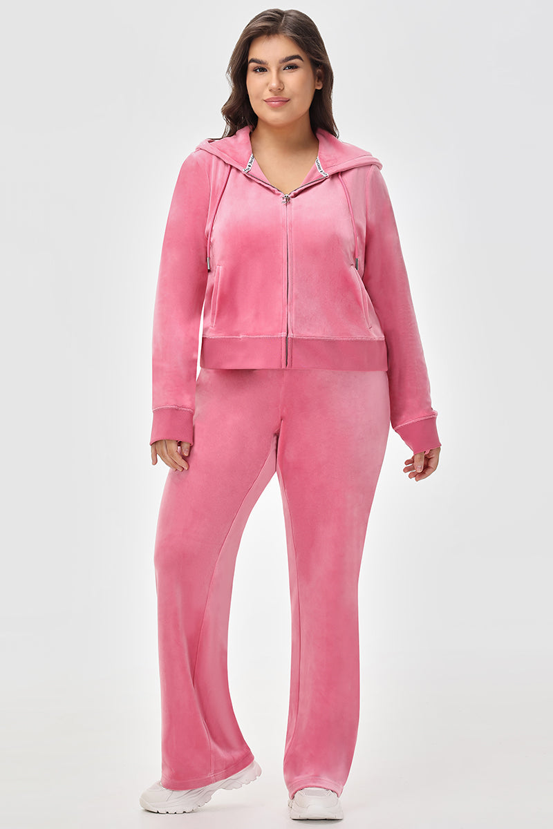 Plus-Size Mixed Crystals Velour Hoodie - Juicy Couture