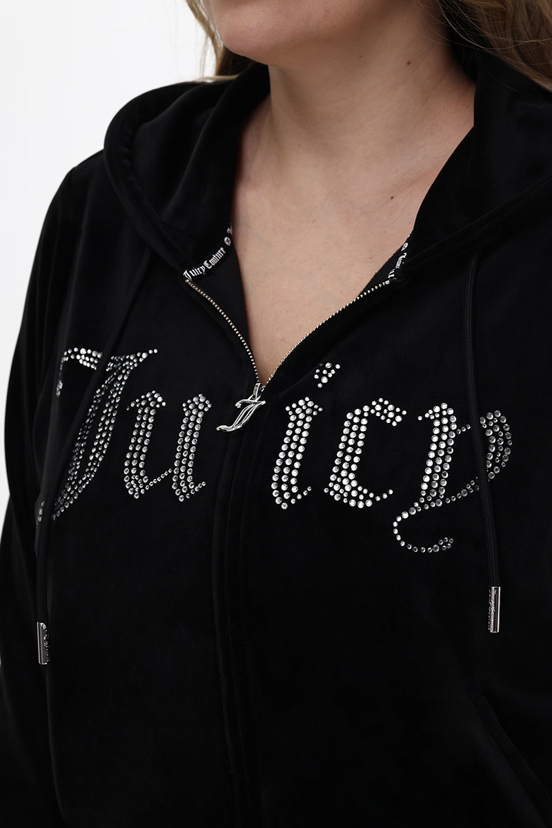 Plus-Size Front Bling Hoodie