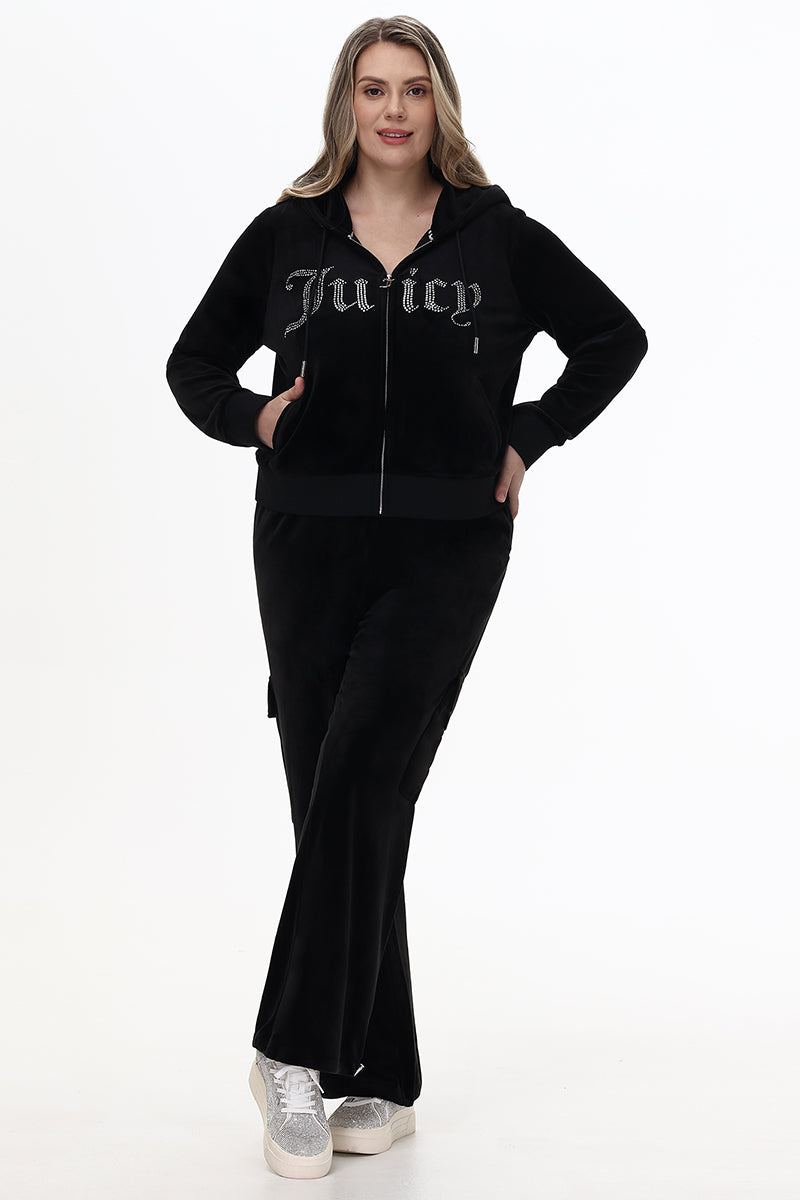 Plus-Size Front Bling Hoodie