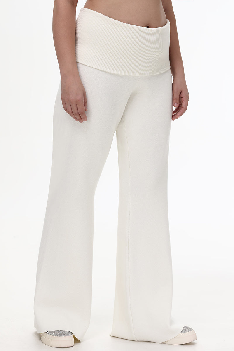 Plus-Size Low Rise Knit Flare Pants