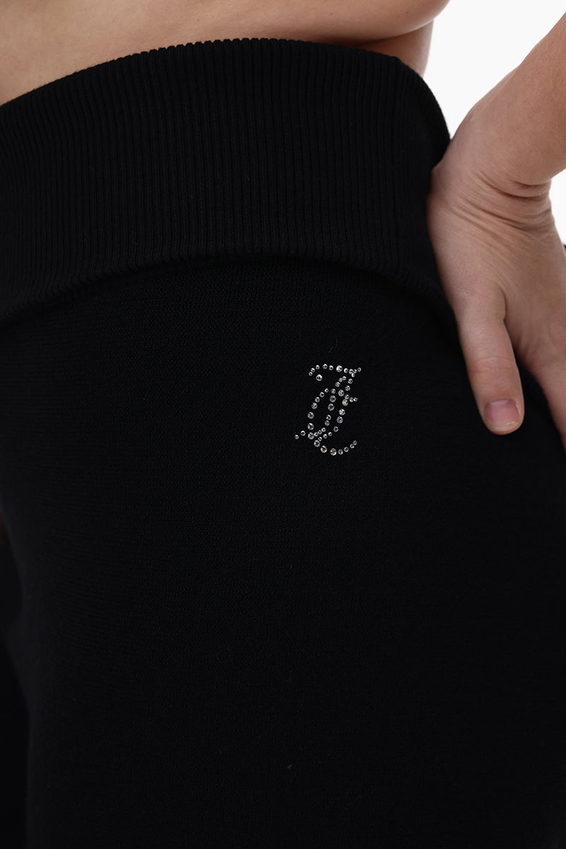 Plus-Size Low Rise Knit Flare Pants