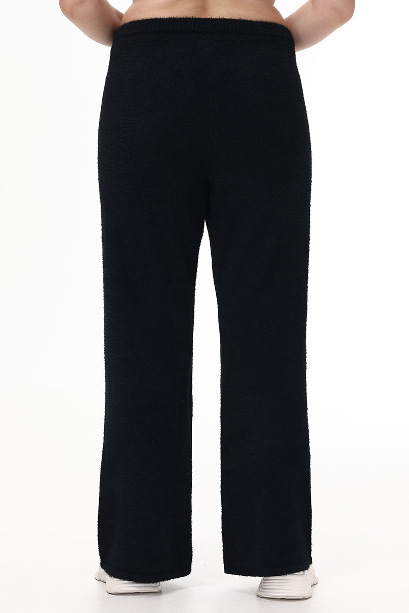 Plus-Size Metallic Eyelash Flared Pant