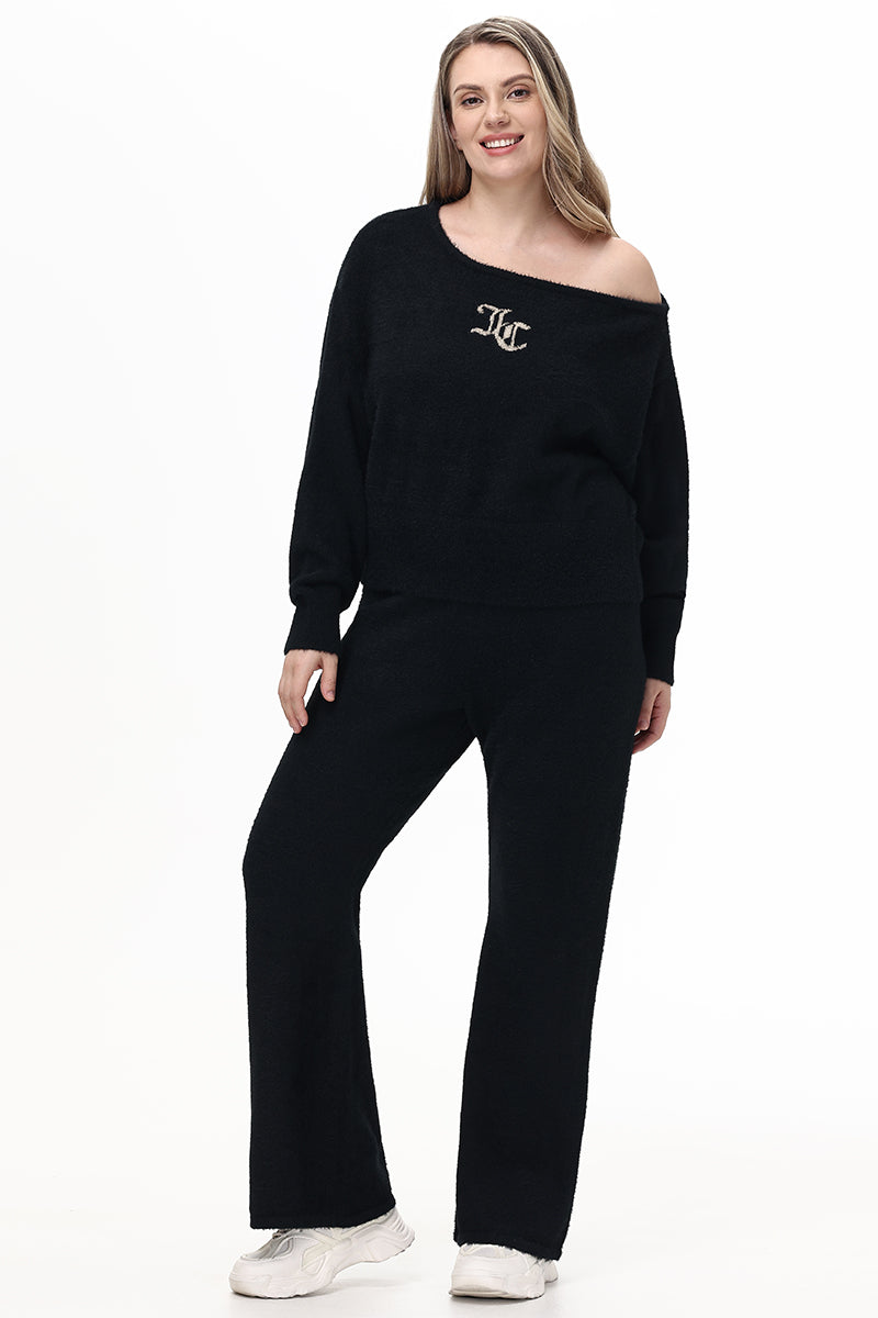 Plus-Size Metallic Eyelash Flared Pant - Juicy Couture