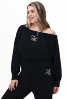 Plus-Size Off The Shoulder Eyelash Pullover - Juicy Couture