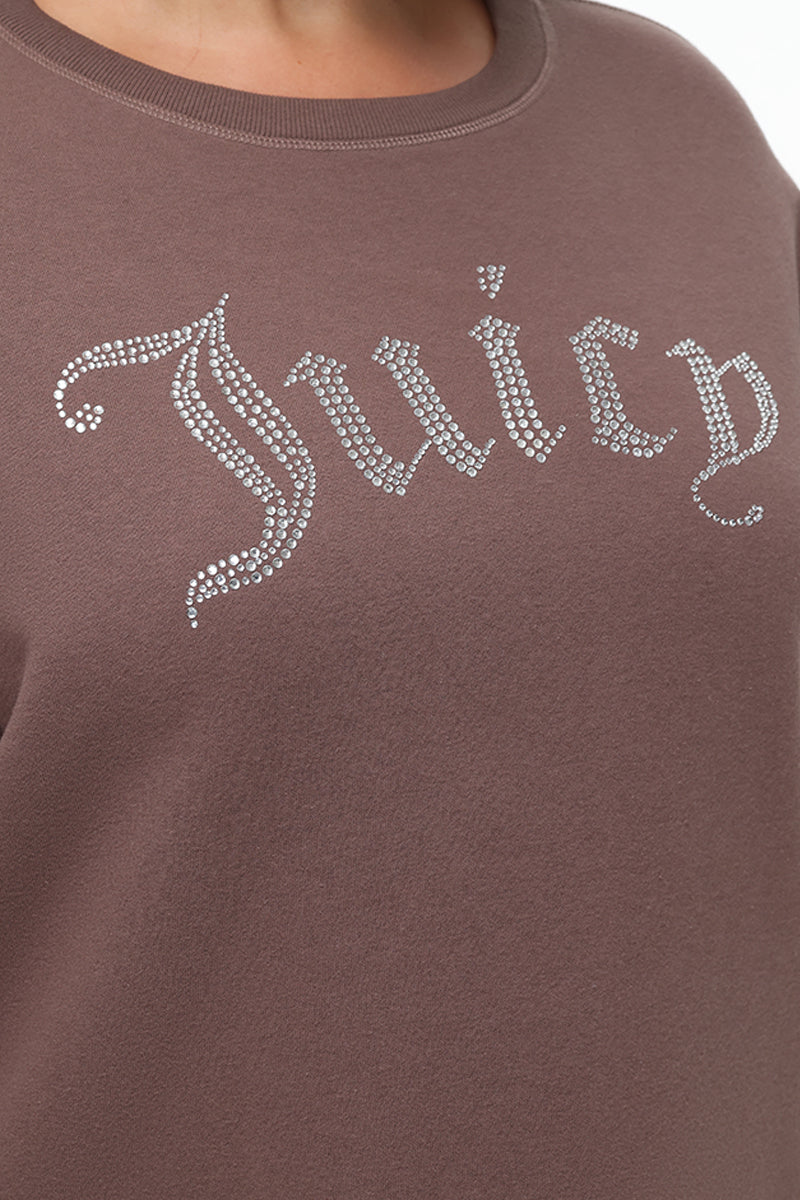 Plus-Size Big Bling Fleece Crewneck Pullover - Juicy Couture