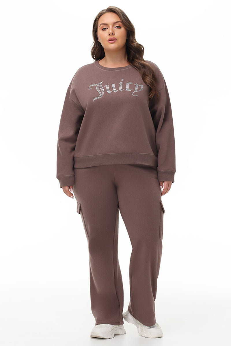 Plus-Size Big Bling Fleece Crewneck Pullover - Juicy Couture