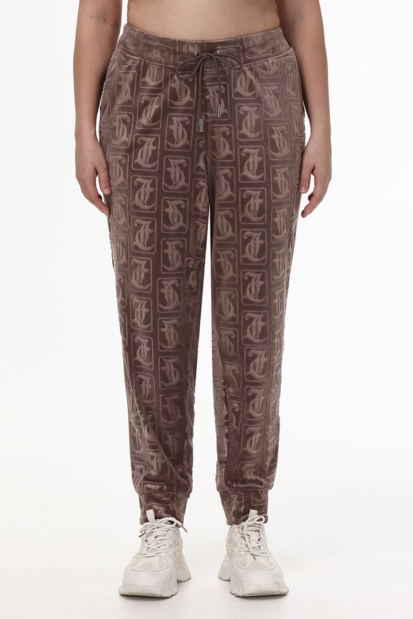 Plus-Size Big Bling Embossed Velour Jogger - Juicy Couture