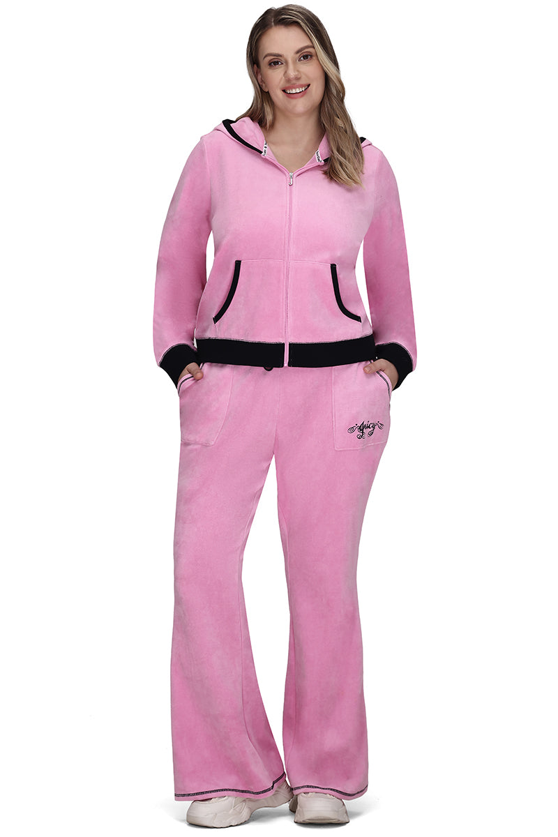 Plus-Size Sweetheart Cotton Velour Track Pants - Juicy Couture
