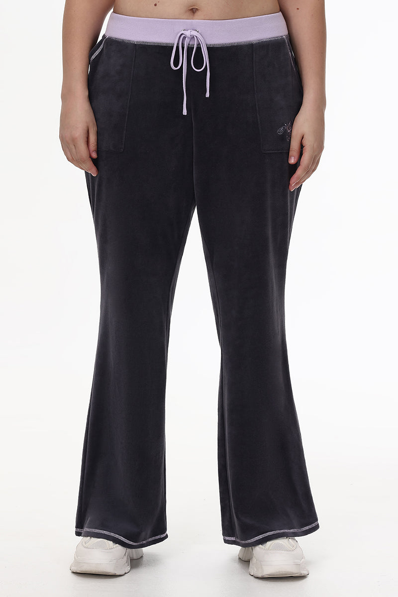 Plus-Size Sweetheart Cotton Velour Track Pants - Juicy Couture