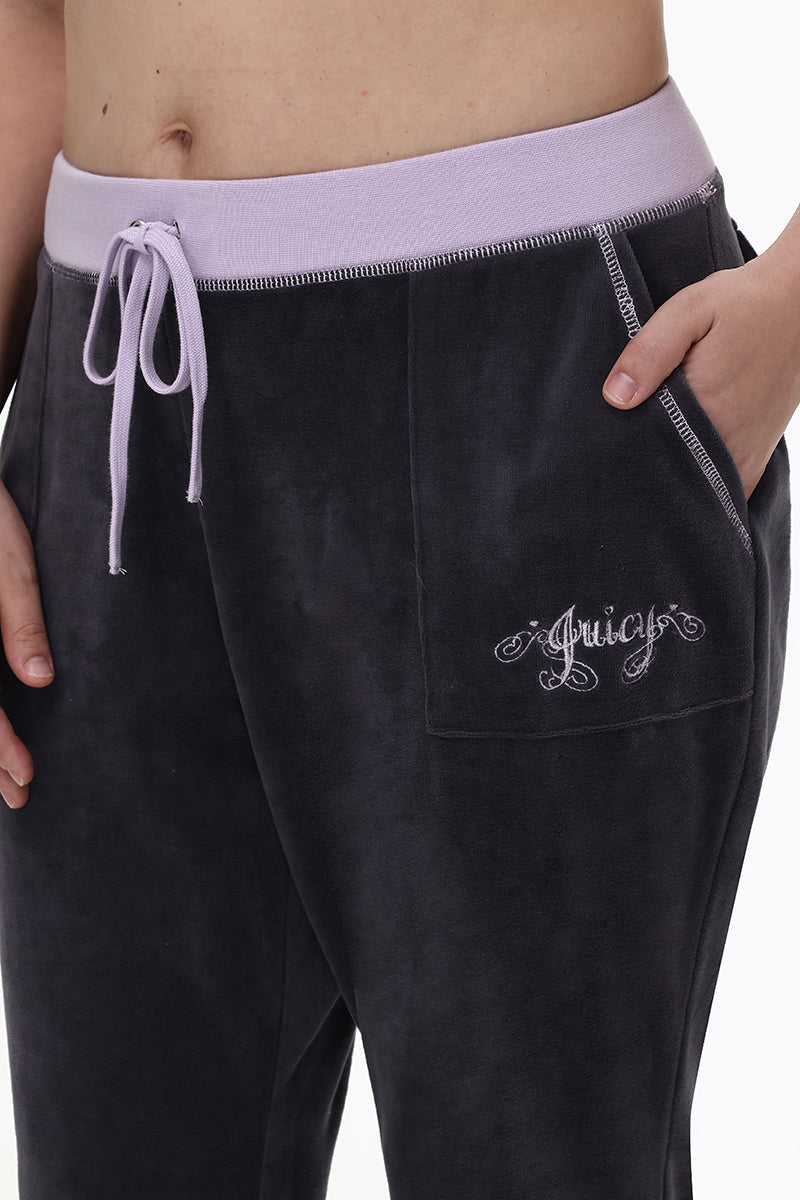 Plus-Size Sweetheart Cotton Velour Track Pants - Juicy Couture