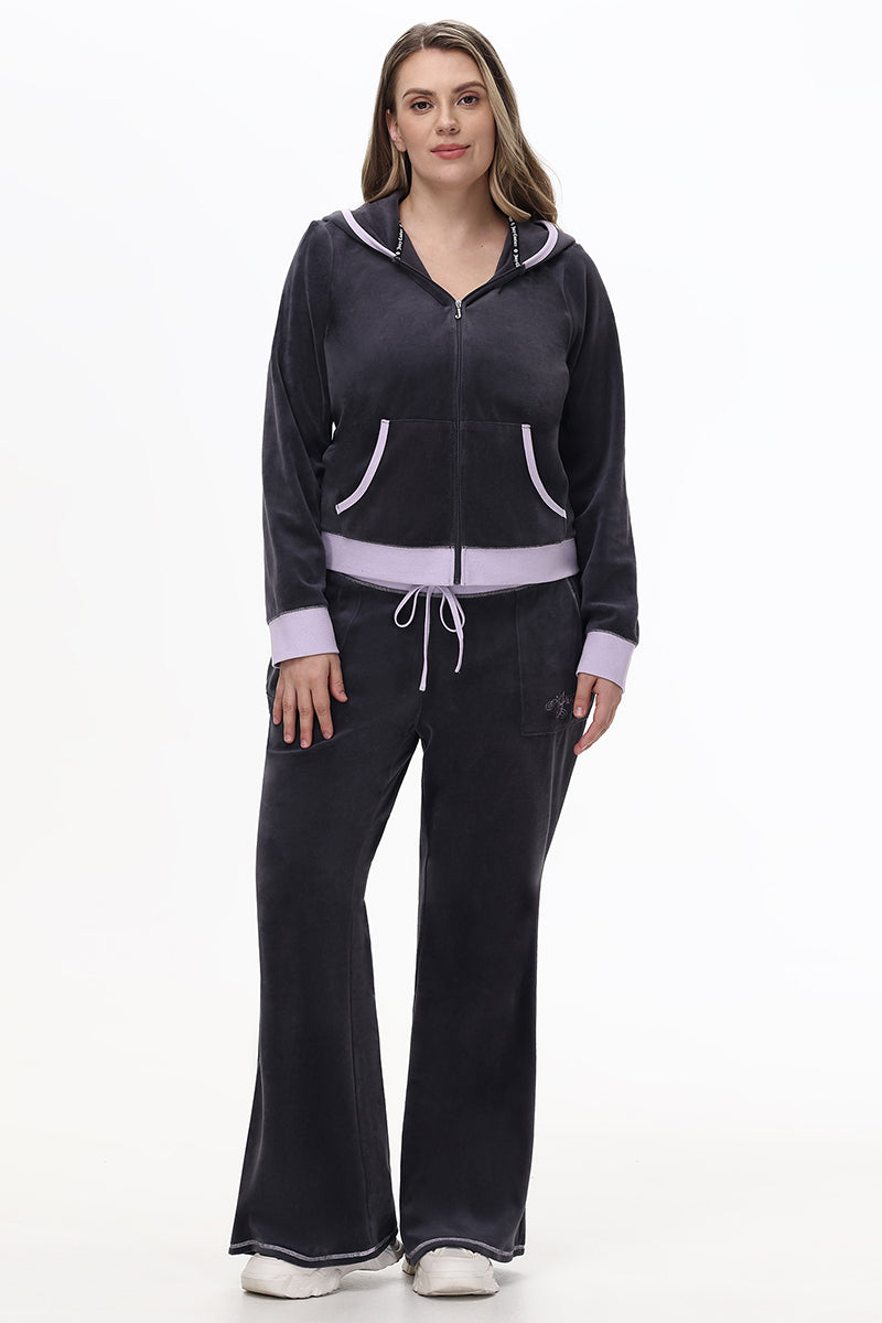 Plus-Size Sweetheart Cotton Velour Track Pants - Juicy Couture