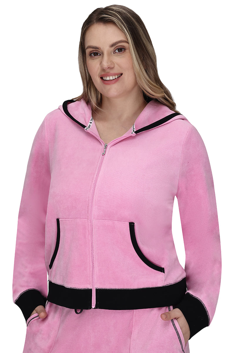 Plus-Size Sweetheart Cotton Velour Hoodie - Juicy Couture