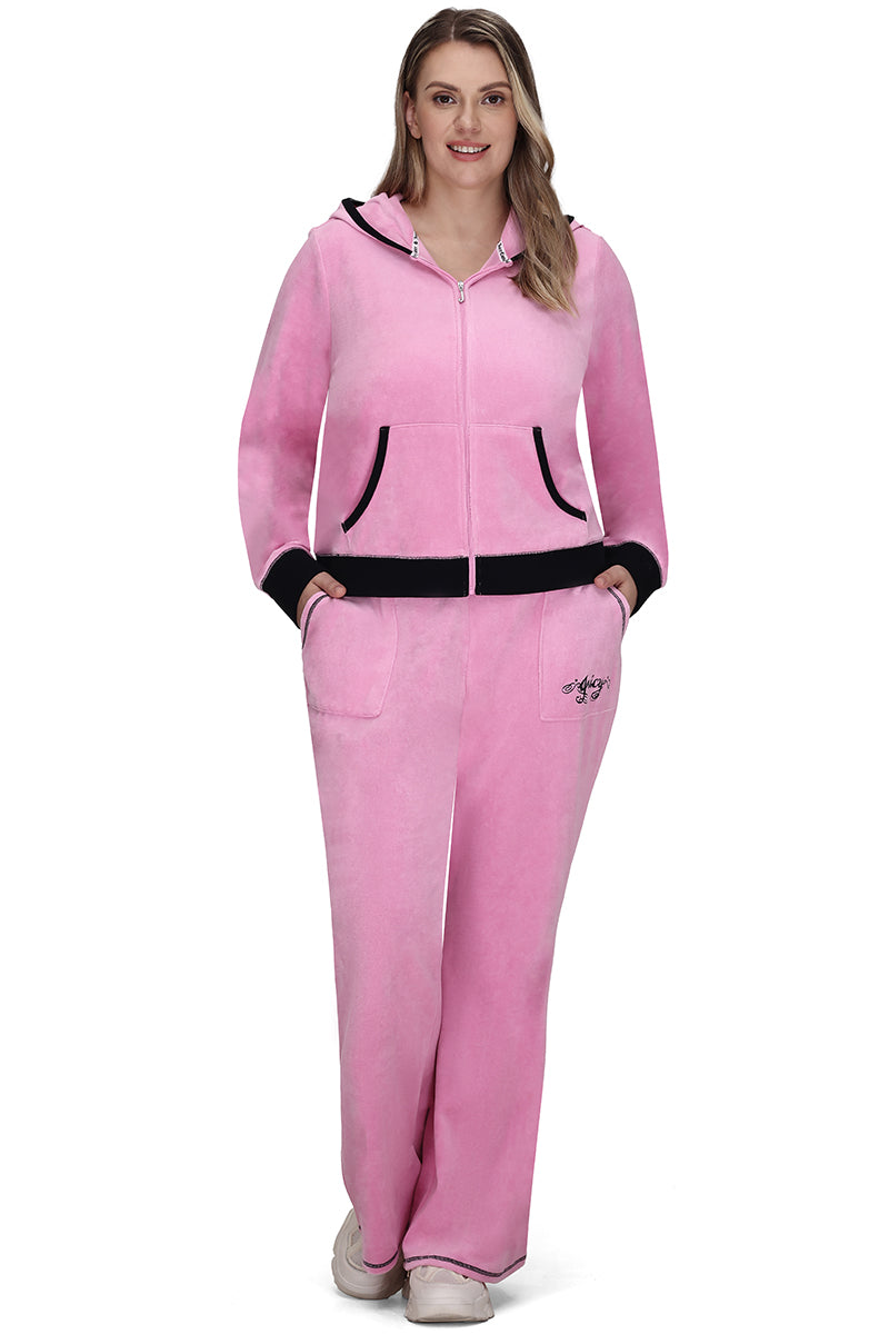 Plus-Size Sweetheart Cotton Velour Hoodie - Juicy Couture