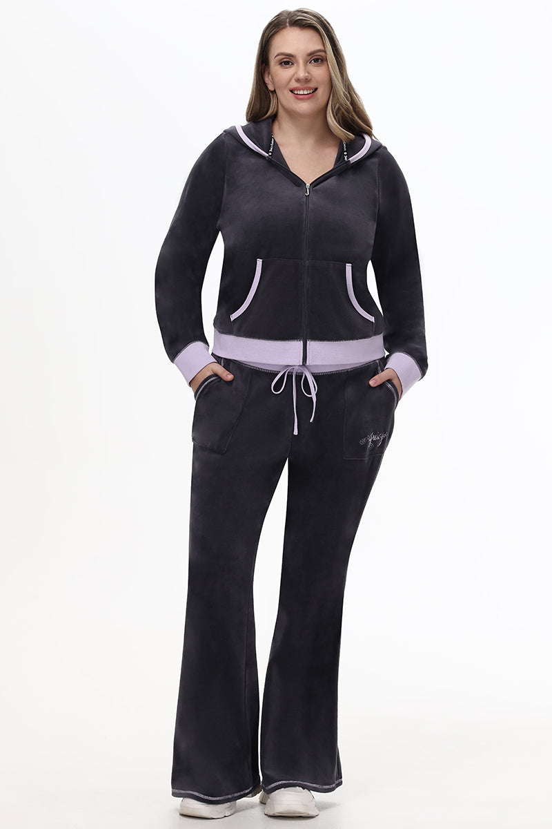 Plus-Size Sweetheart Cotton Velour Hoodie - Juicy Couture