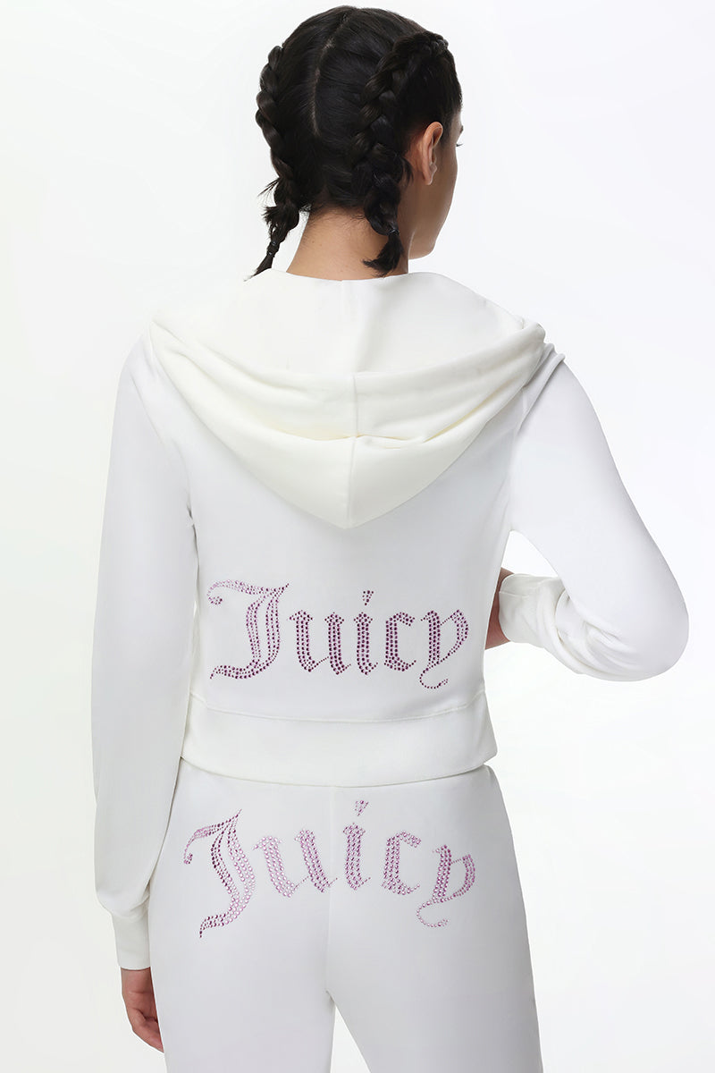 Technicolor Big Bling Velour Hoodie - Juicy Couture