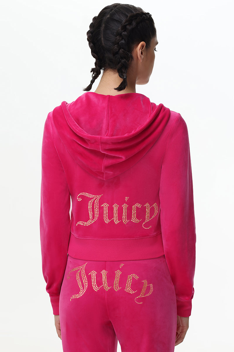 Technicolor Big Bling Velour Hoodie - Juicy Couture