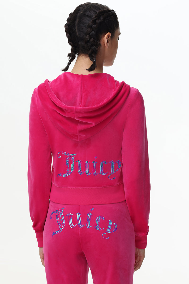 Technicolor Big Bling Velour Hoodie - Juicy Couture