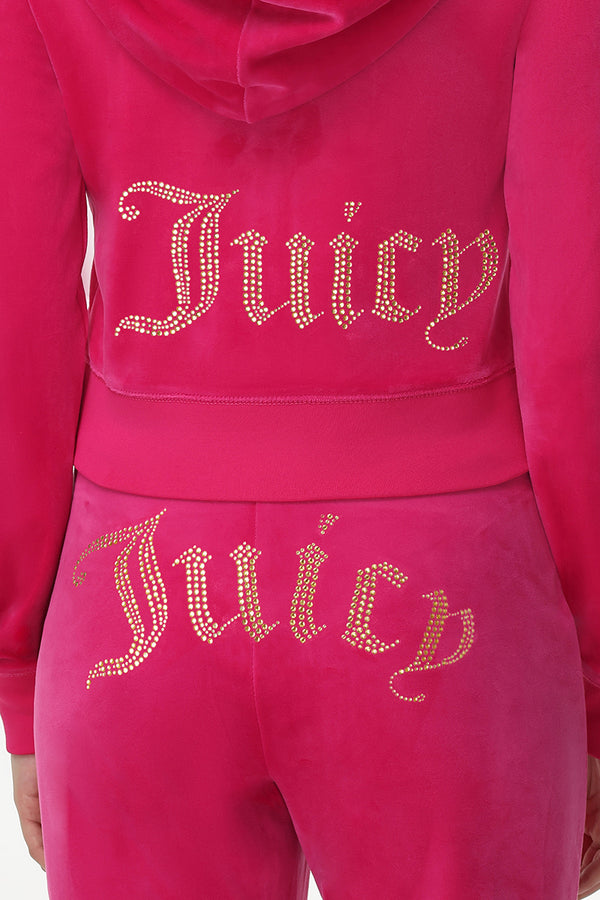 Technicolor Big Bling Velour Hoodie - Juicy Couture