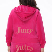 Technicolor Big Bling Velour Hoodie - Juicy Couture