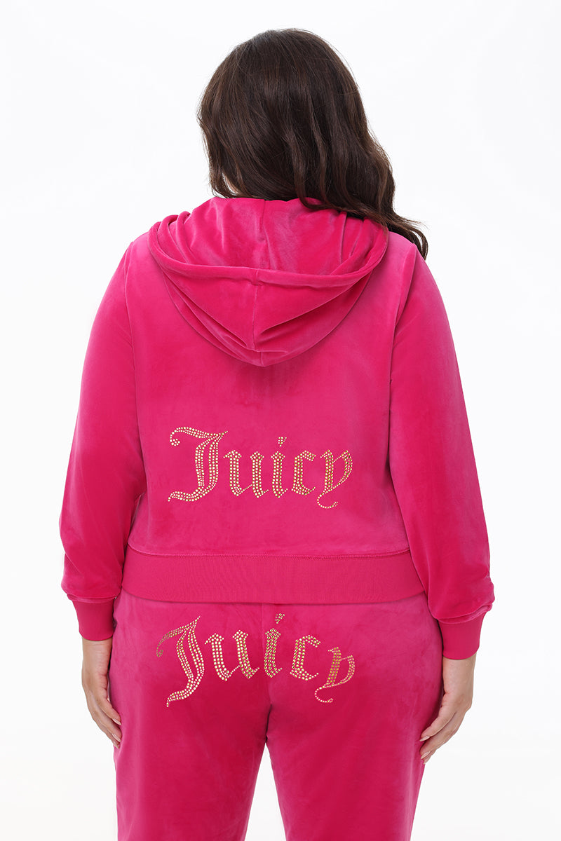 Technicolor Big Bling Velour Hoodie - Juicy Couture