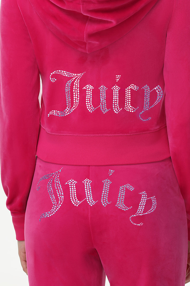 Technicolor Big Bling Velour Hoodie - Juicy Couture