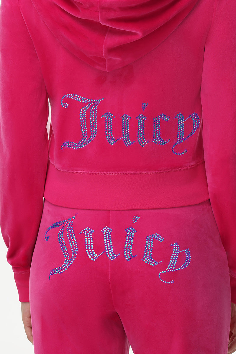 Technicolor Big Bling Velour Hoodie - Juicy Couture