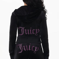 Technicolor Big Bling Velour Hoodie - Juicy Couture