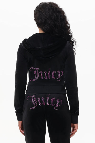Technicolor Customizable Big Bling Velour Hoodie