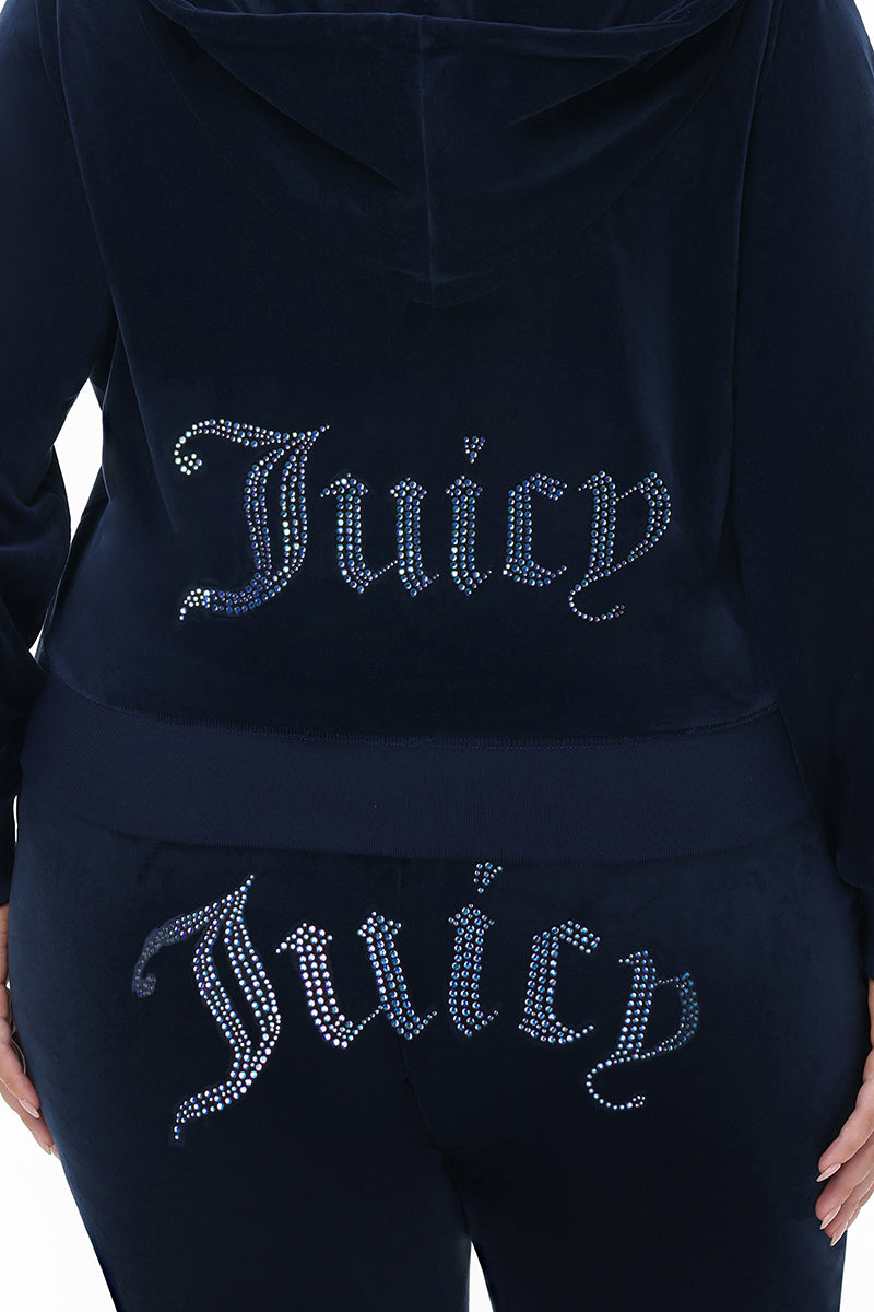 Technicolor Big Bling Velour Hoodie - Juicy Couture