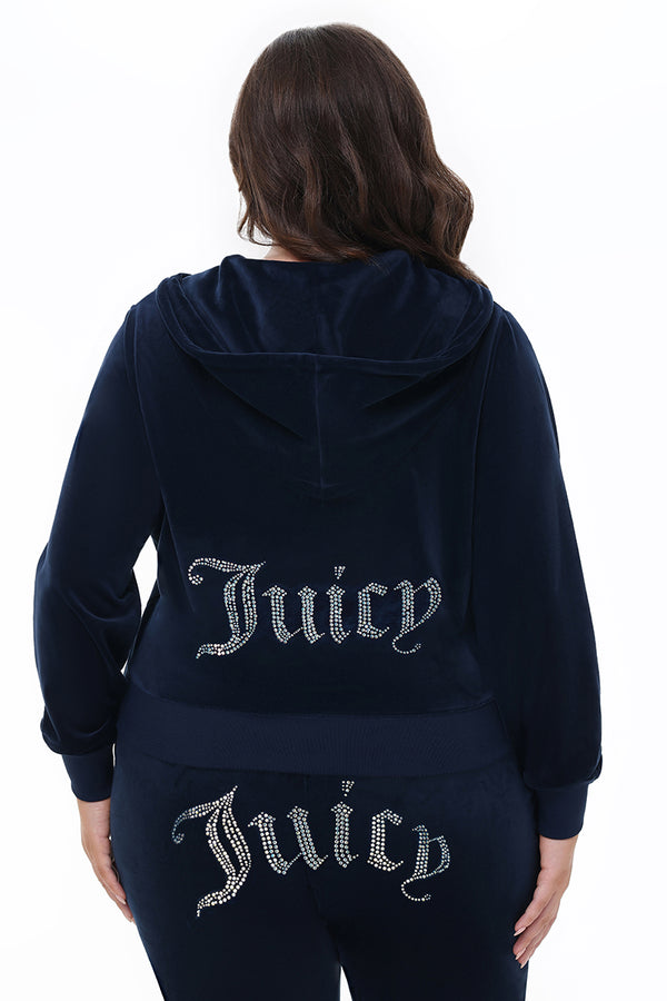 Technicolor Big Bling Velour Hoodie - Juicy Couture