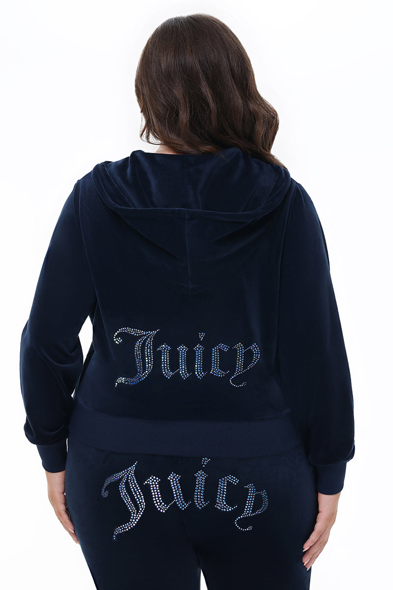 Technicolor Big Bling Velour Hoodie - Juicy Couture