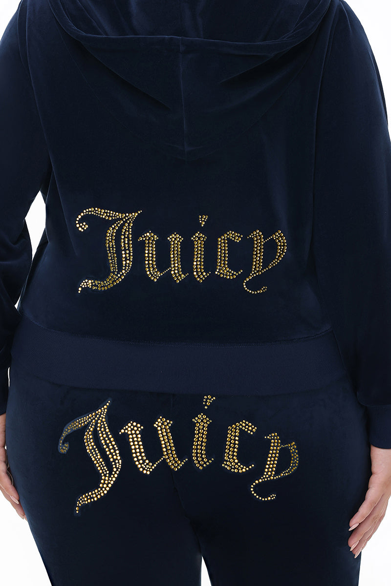 Technicolor Big Bling Velour Hoodie - Juicy Couture