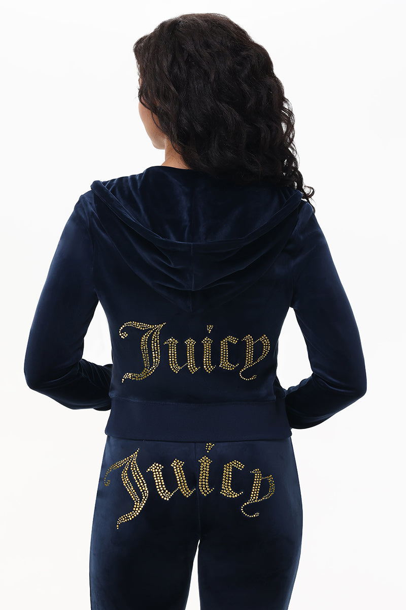 Technicolor Big Bling Velour Hoodie - Juicy Couture