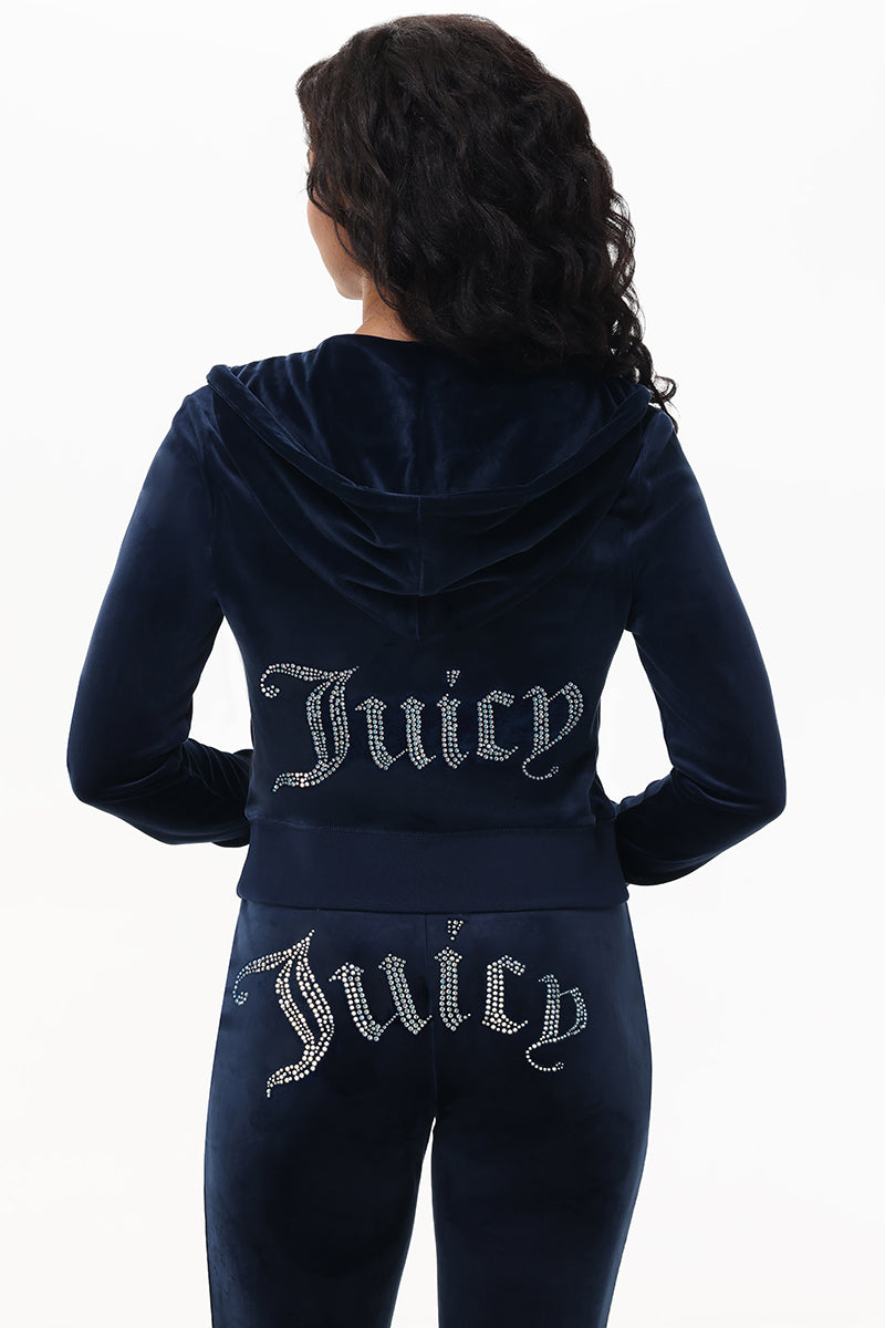 Technicolor Big Bling Velour Hoodie - Juicy Couture