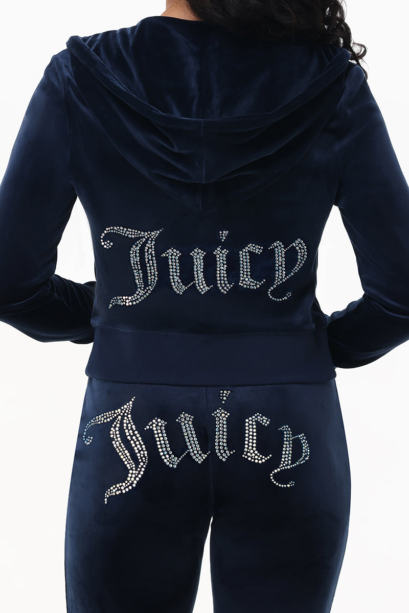 Technicolor Big Bling Velour Hoodie - Juicy Couture