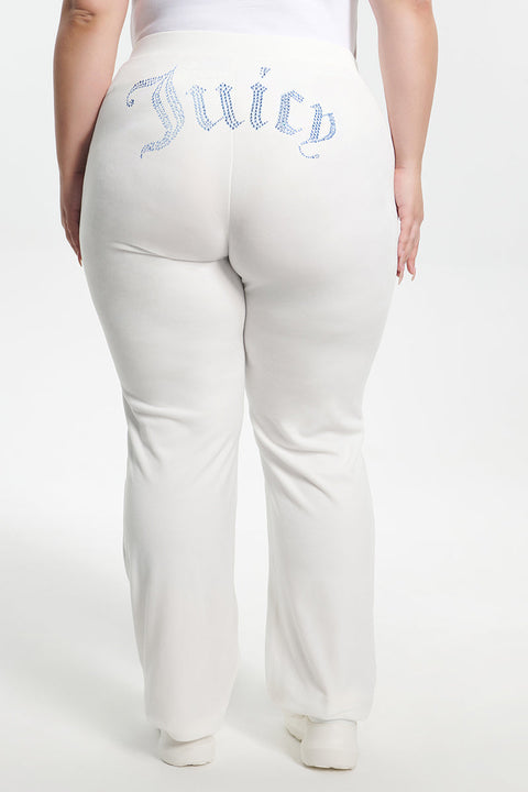 Plus-Size Technicolor Customizable Big Bling Velour Track Pants