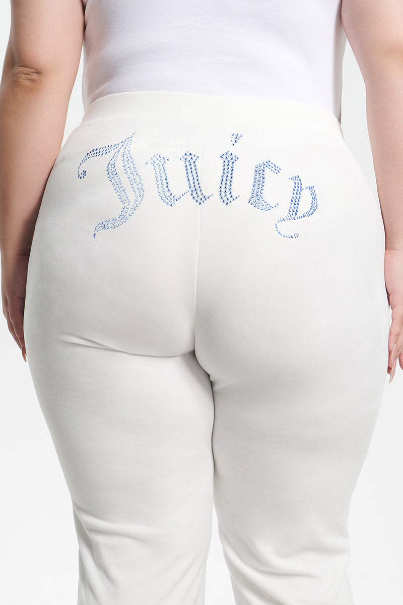 Plus-Size Technicolor Customizable Big Bling Velour Track Pants
