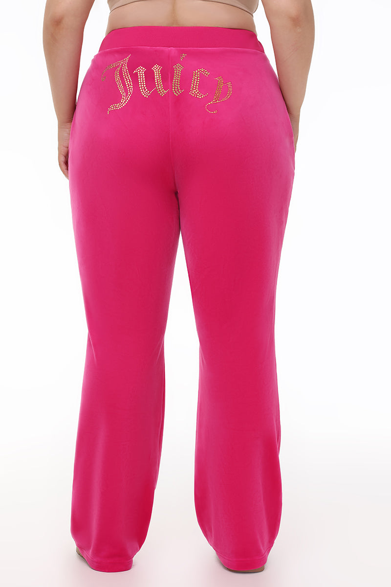 Technicolor Big Bling Velour Track Pants - Juicy Couture