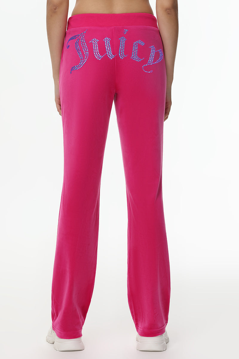 Technicolor Customizable Big Bling Velour Track Pants